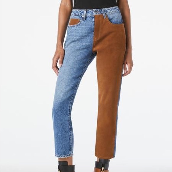 FRAME
Le Original suede-paneled high-rise straight-leg jeans - Picture 3 of 4